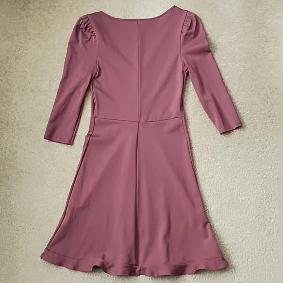 Express Mini Dress Women's XS Easter Spring Fit & Flare Ruffle Hem Soft Pink - Picture 4 of 8